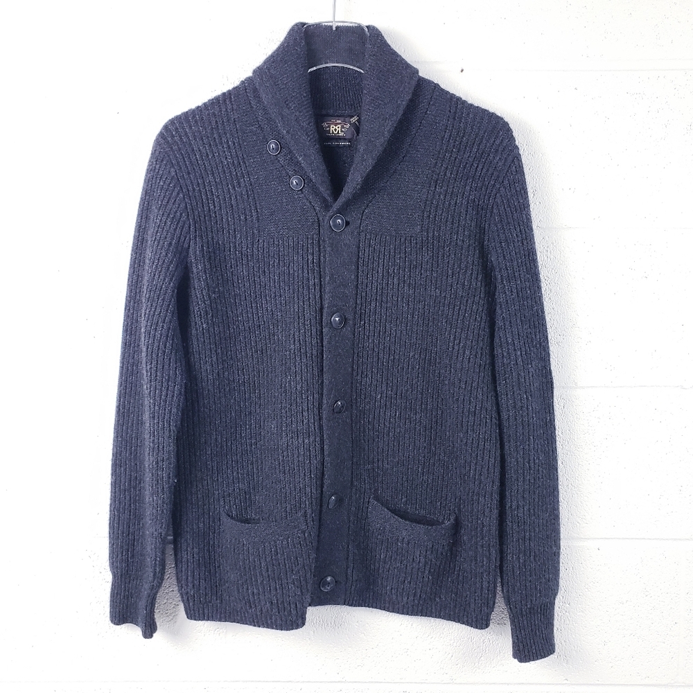 RRL‎ Ralph Lauren 1930s 100% Cashmere Gray Shawl Cardigan Sweater Men's Small
